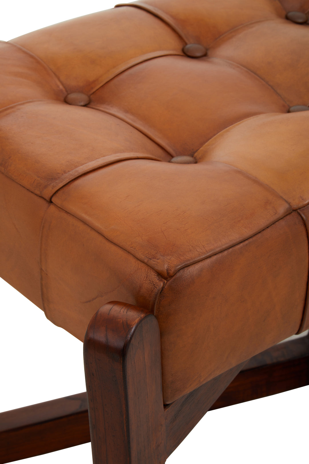 Inca Upholstered Bench with Solid Wood Base