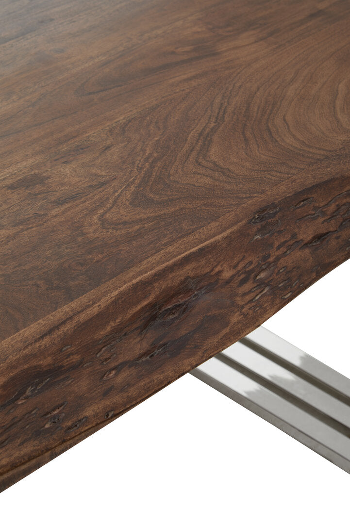 Ether Dining Table – Natural & Silver