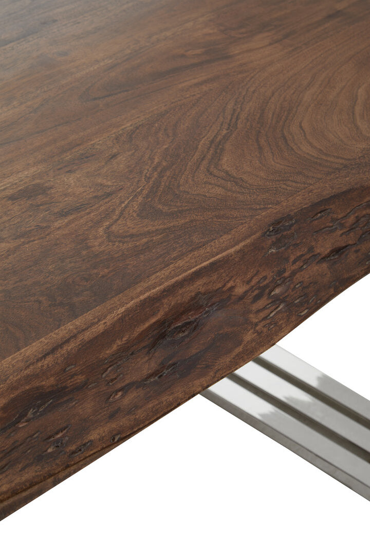 Ether Dining Table – Natural & Silver