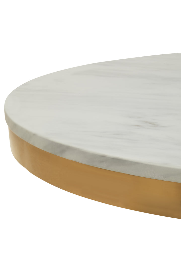 Azalea Round Marble Dining Table with Gold Base