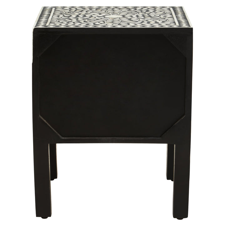 Fusion Side Table with Bone Inlay and 2 Drawers