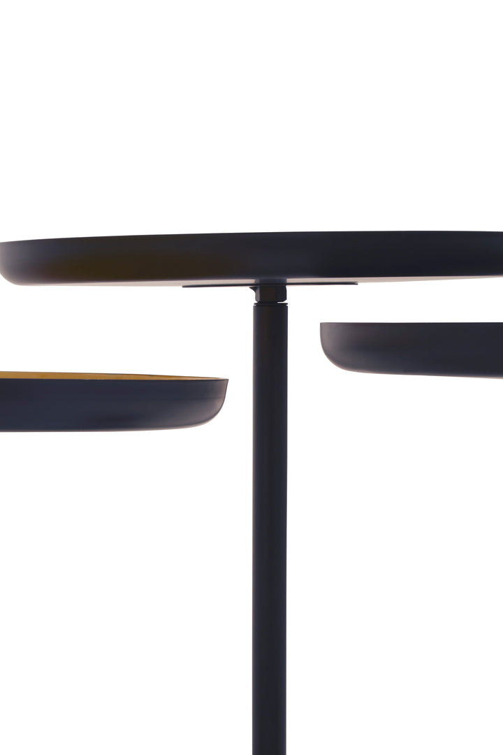 Amira Tray Tables – Set of Three in Gold and Black Finish