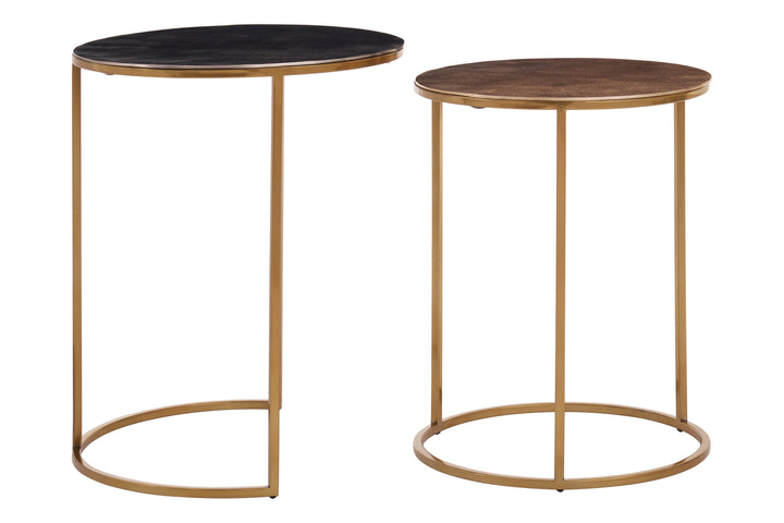 Amira Nest of Two Tables in Gold Finish
