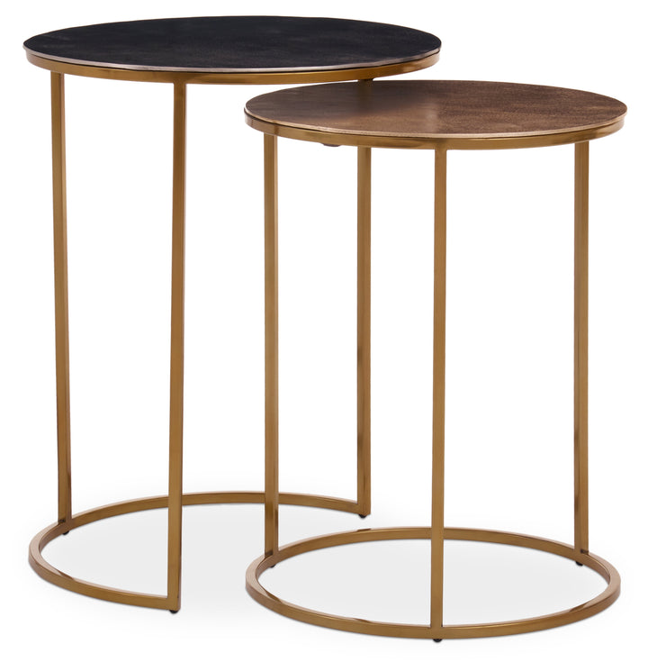 Amira Nest of Two Tables in Gold Finish