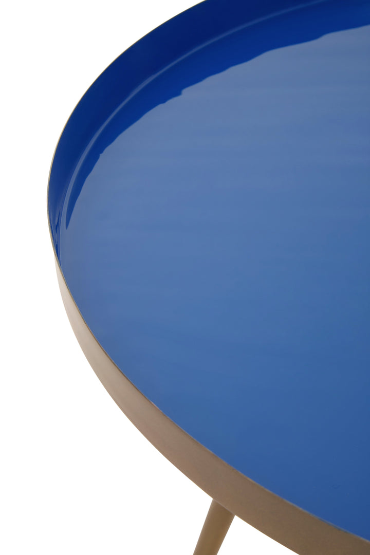 Amira Nest of Two Tables in Blue Enamel Finish