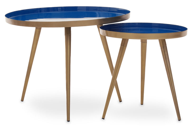 Clarendon Blue Enamel Table Nest (Set of 2)
