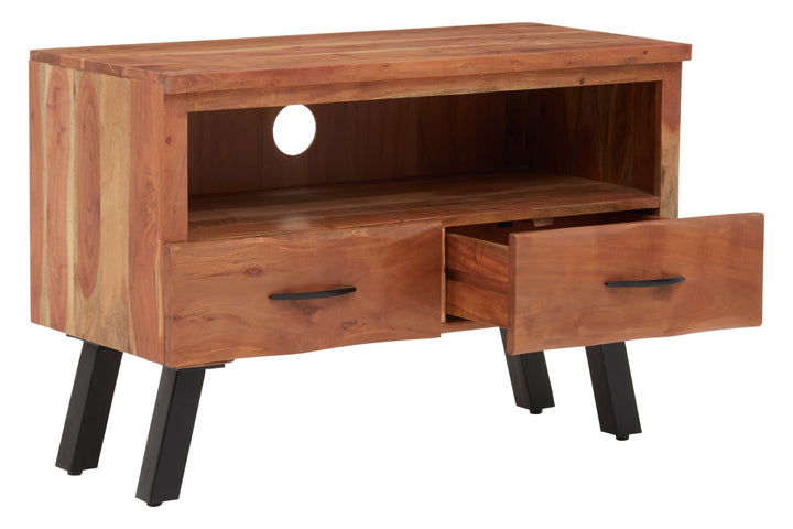 Nashik Media Unit in Acacia Wood with 2 Drawers