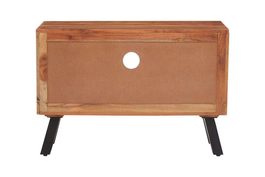 Nashik Media Unit in Acacia Wood with 2 Drawers