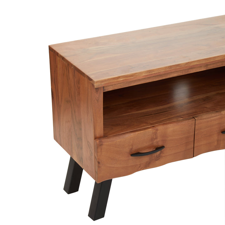 Nashik Media Unit in Acacia Wood with 2 Drawers