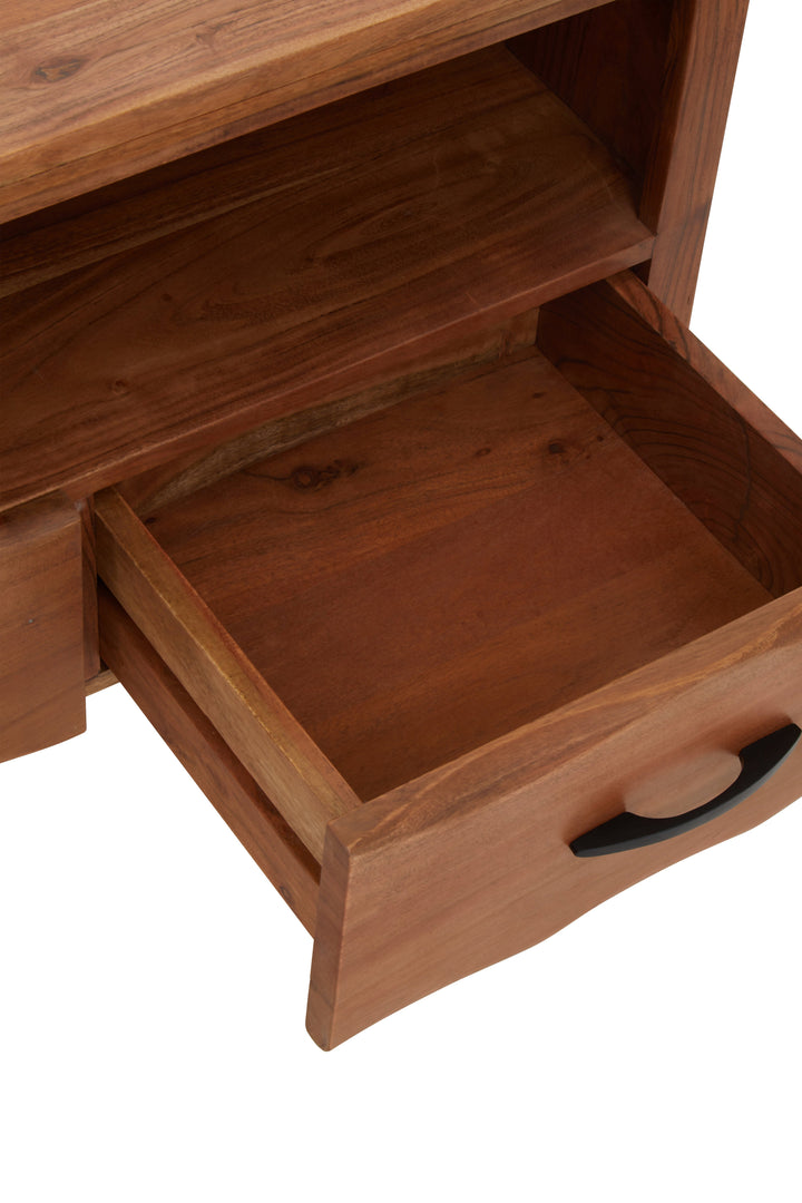 Nashik Media Unit in Acacia Wood with 2 Drawers
