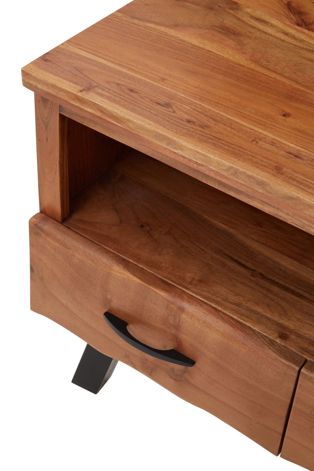 Nashik Media Unit in Acacia Wood with 2 Drawers