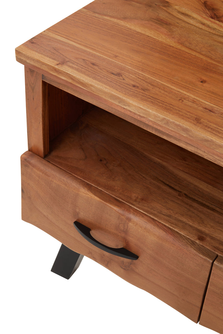 Nashik Media Unit in Acacia Wood with 2 Drawers