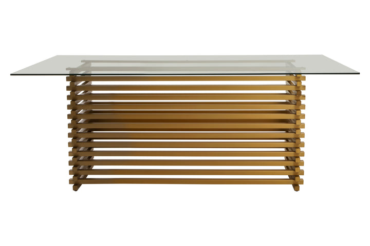 Vogue Dining Table in Matte Gold Finish