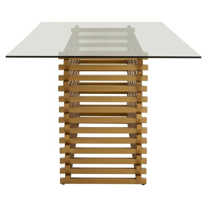 Dorking Matte Gold Dining Table – Contemporary Statement Dining Table