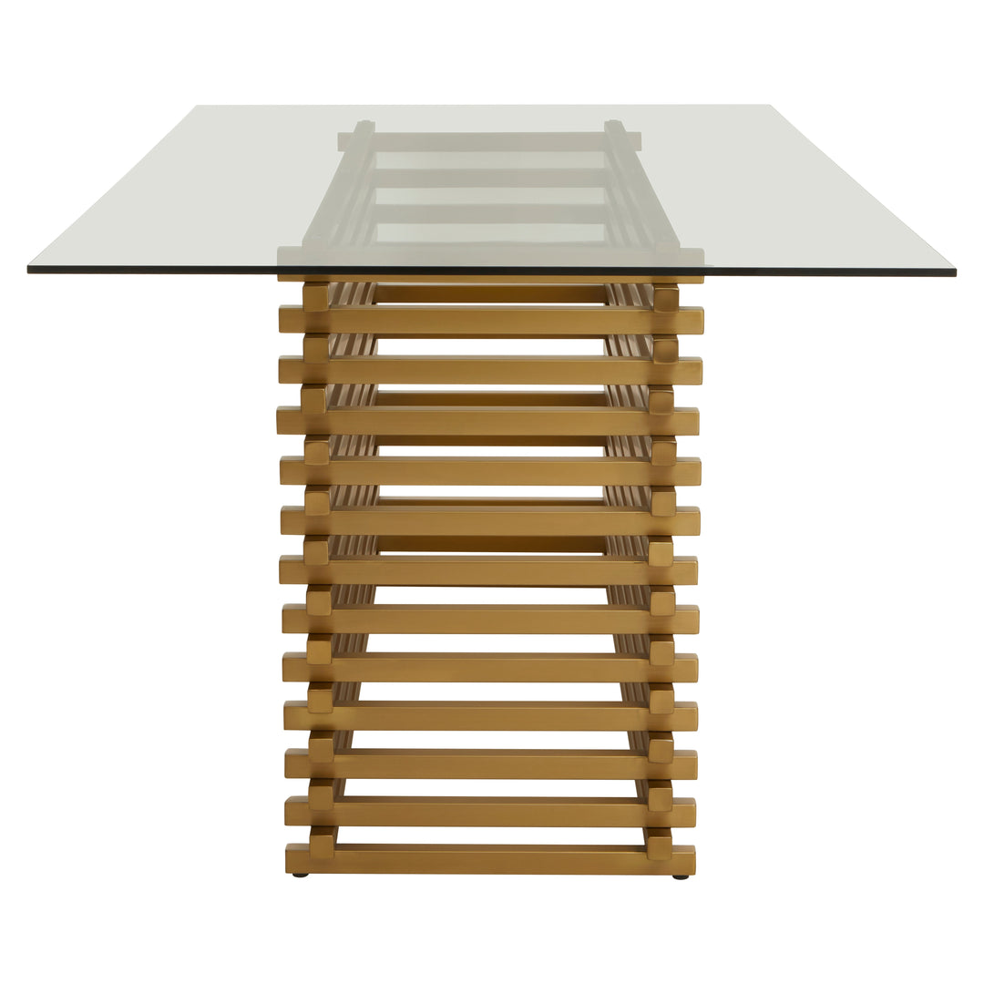Vogue Dining Table in Matte Gold Finish