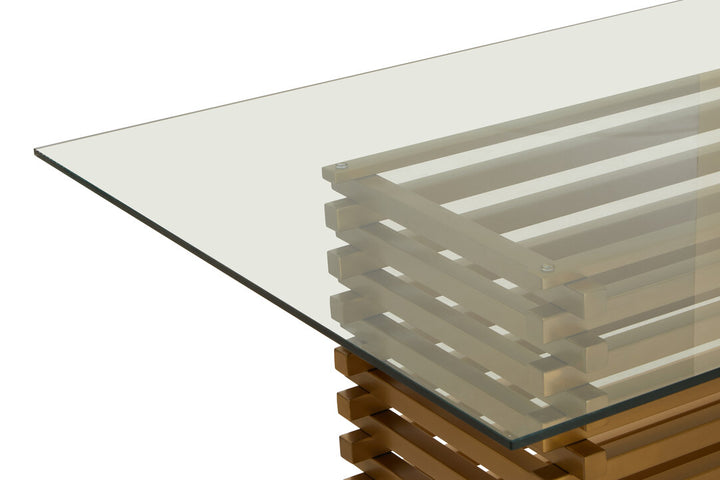 Dorking Matte Gold Dining Table – Contemporary Statement Dining Table