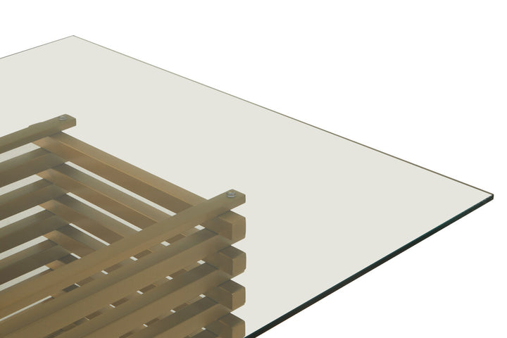 Dorking Matte Gold Dining Table – Contemporary Statement Dining Table