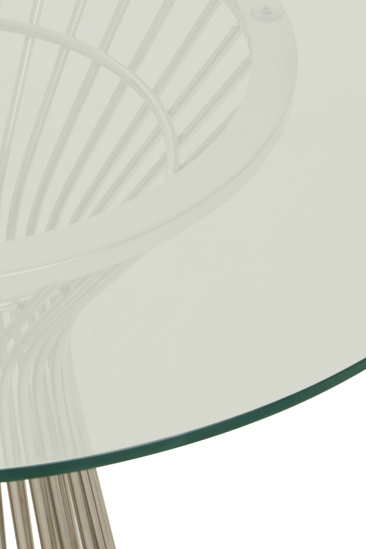 Vogue Round Dining Table in Silver Finish