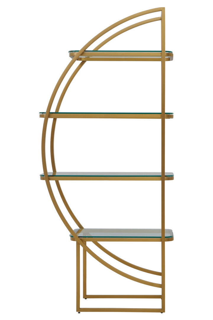 Dorking Left Half-Moon Shelf Unit – Contemporary Storage Unit
