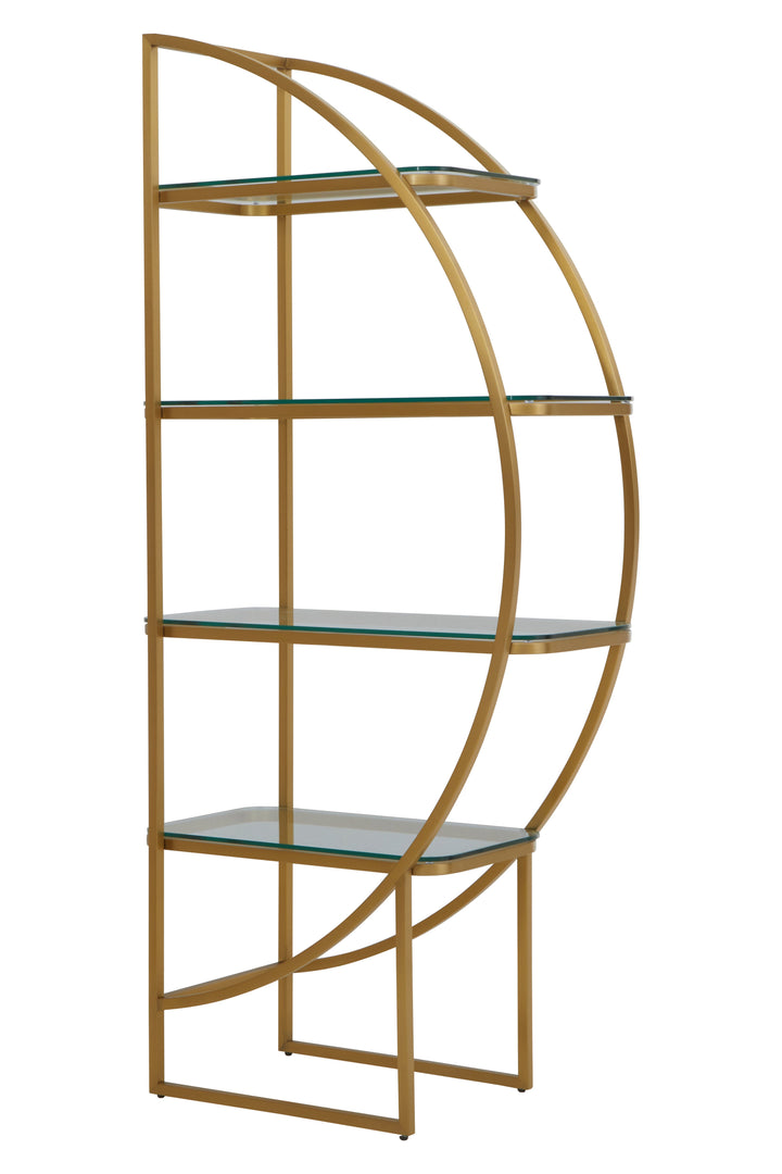 Vogue Right Half Moon Shelf Unit in Metal Frame