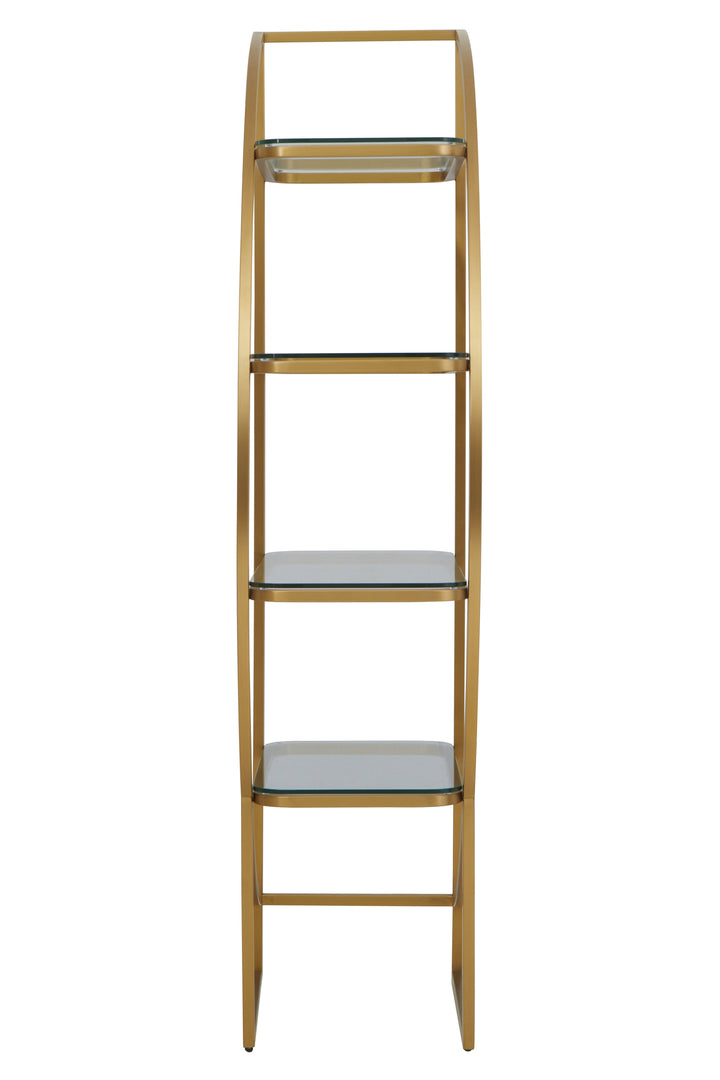 Vogue Right Half Moon Shelf Unit in Metal Frame