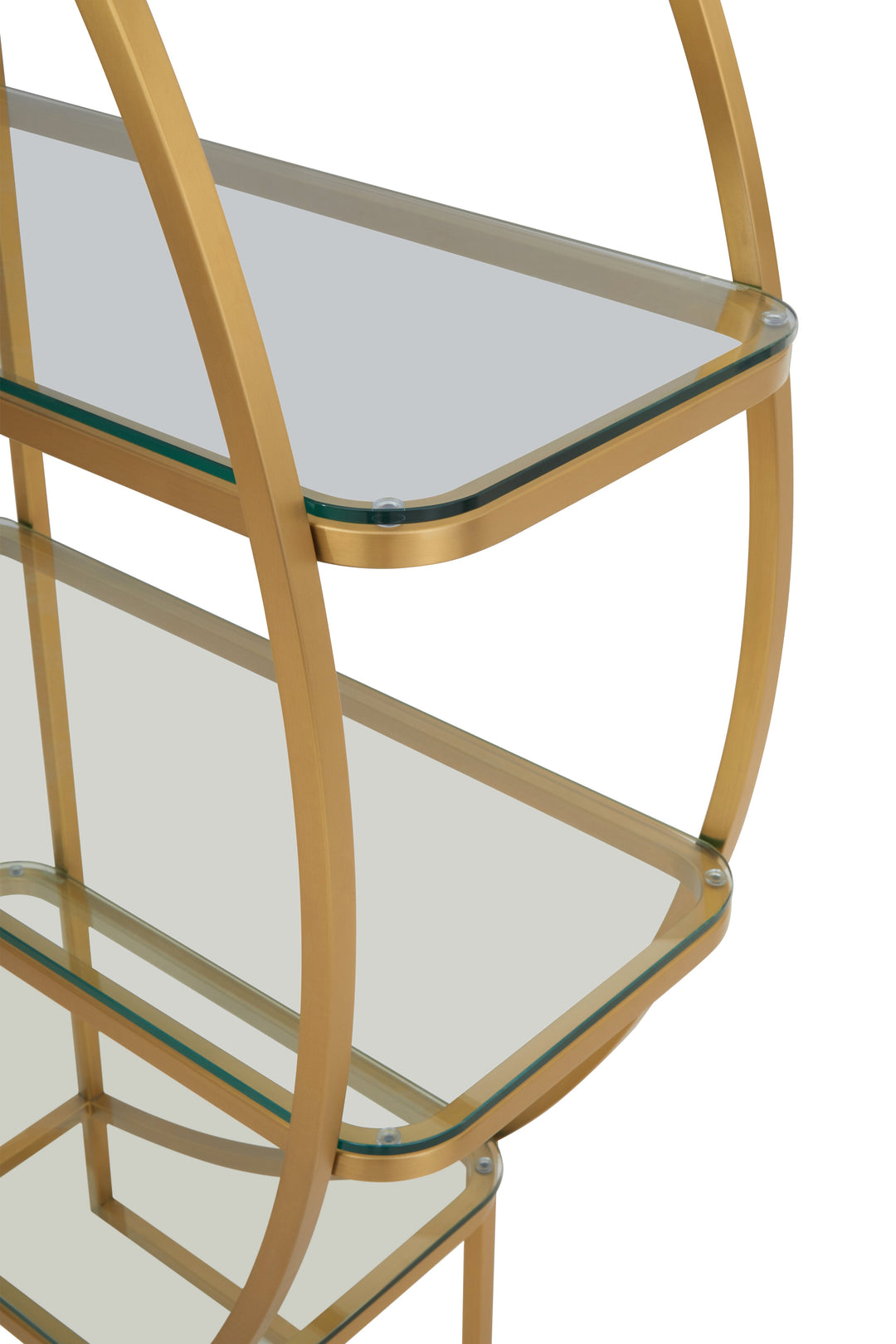 Vogue Right Half Moon Shelf Unit in Metal Frame