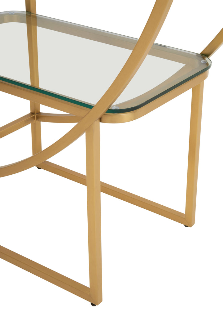 Vogue Right Half Moon Shelf Unit in Metal Frame