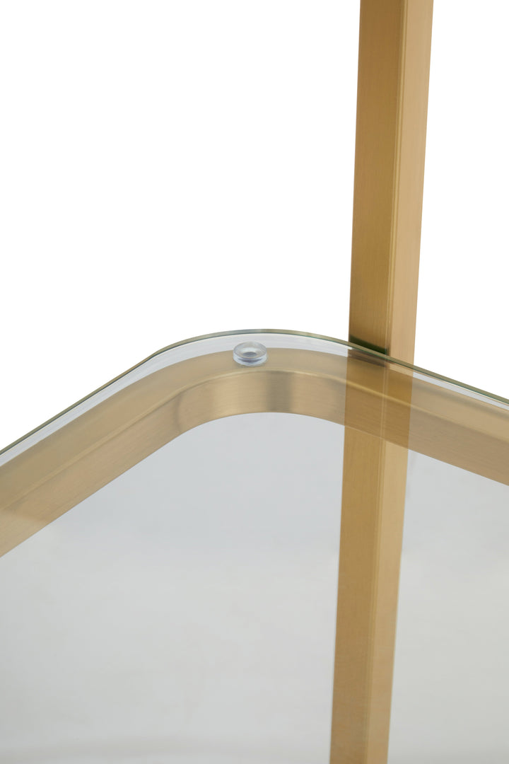 Vogue Right Half Moon Shelf Unit in Metal Frame