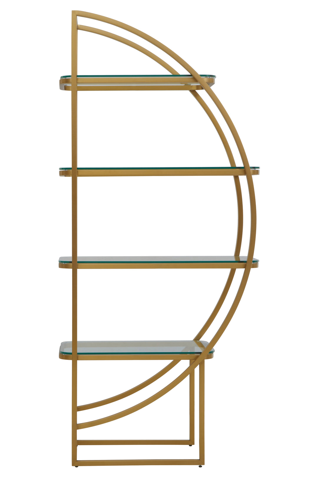 Vogue Right Half Moon Shelf Unit in Metal Frame