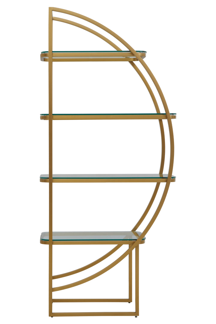 Vogue Right Half Moon Shelf Unit in Metal Frame