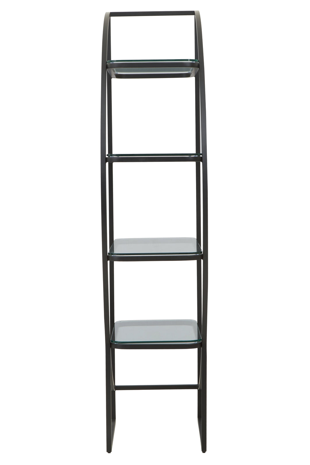 Vogue Left Half Moon Shelf Unit in Black Finish
