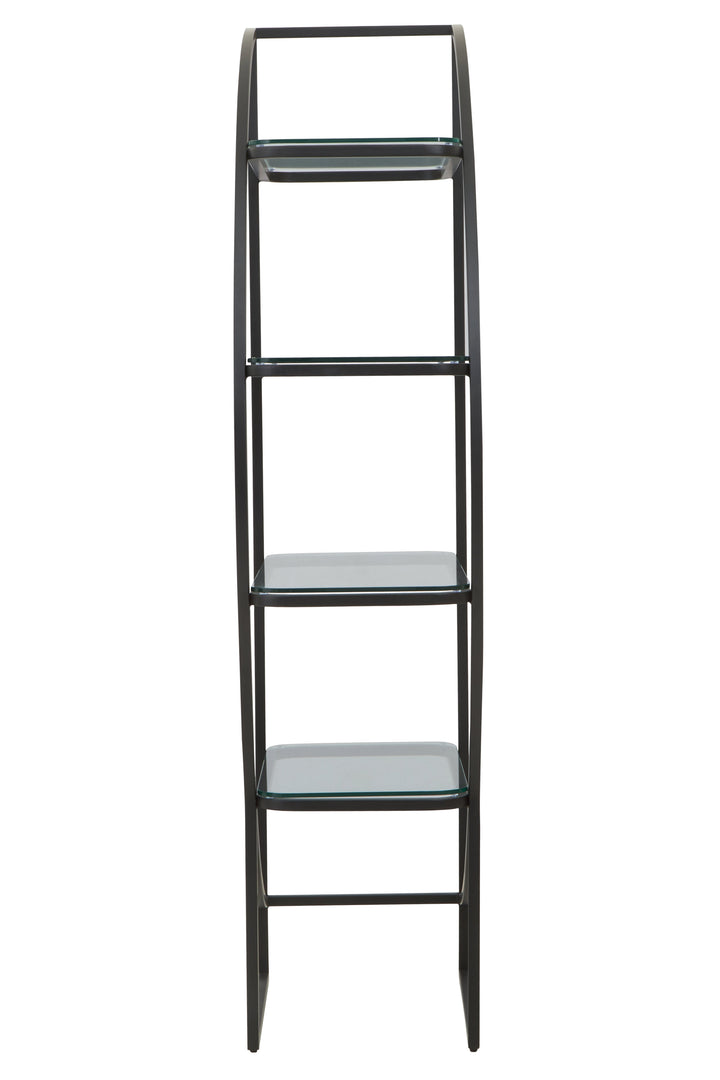 Vogue Left Half Moon Shelf Unit in Black Finish