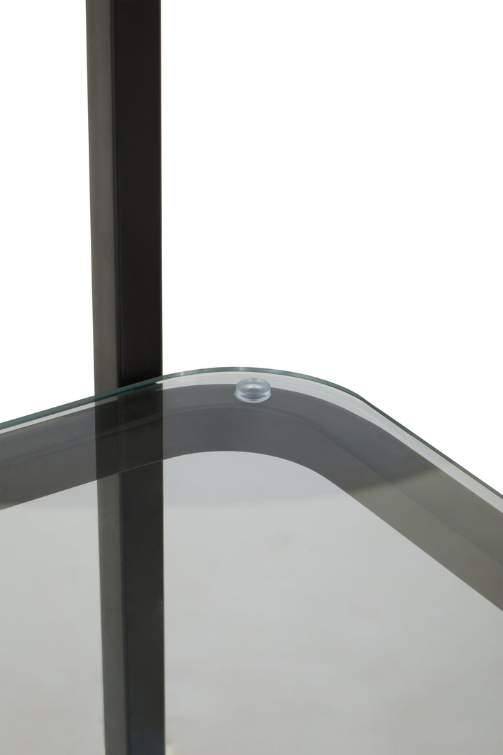 Vogue Left Half Moon Shelf Unit in Black Finish