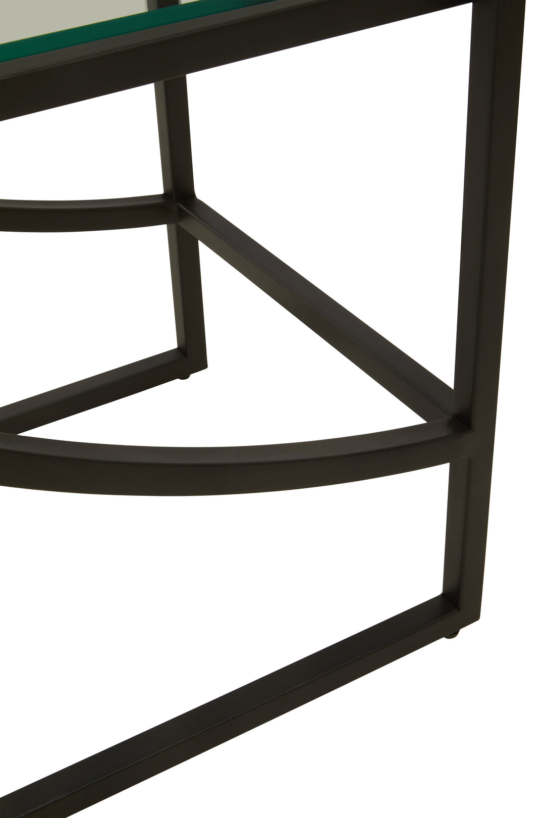 Vogue Left Half Moon Shelf Unit in Black Finish
