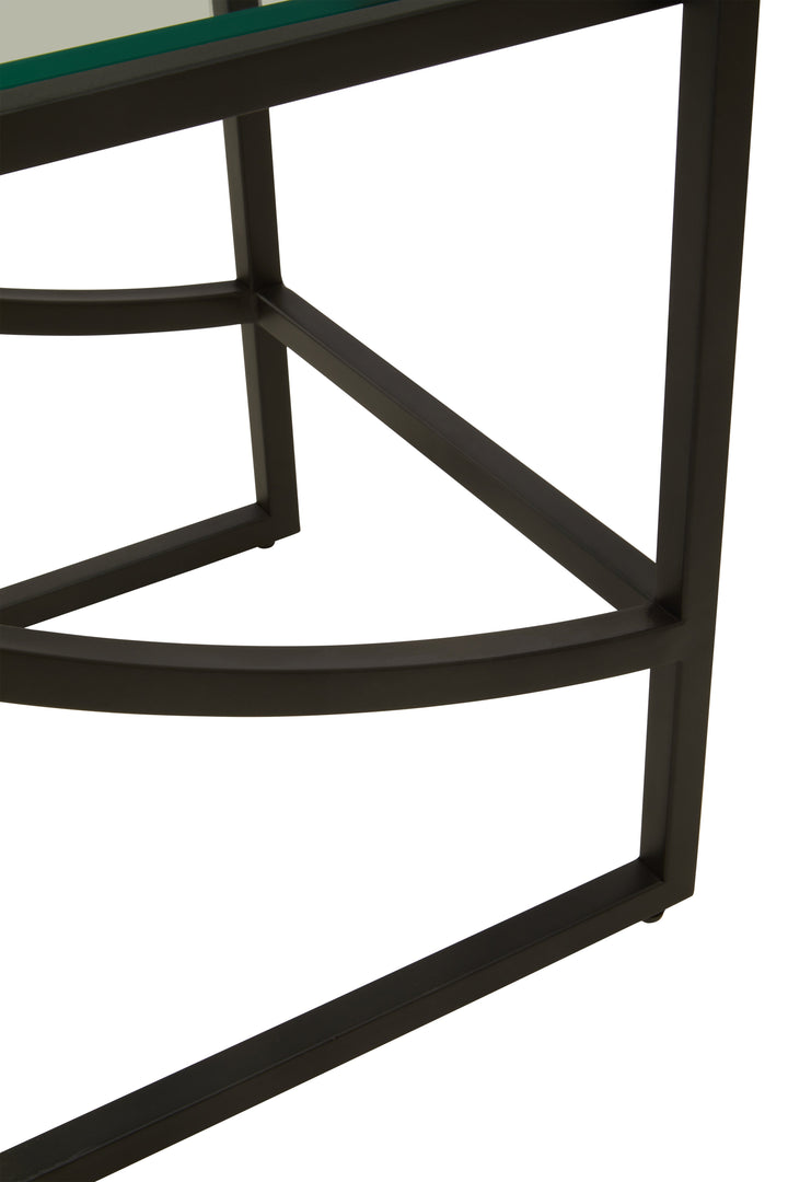 Vogue Left Half Moon Shelf Unit in Black Finish