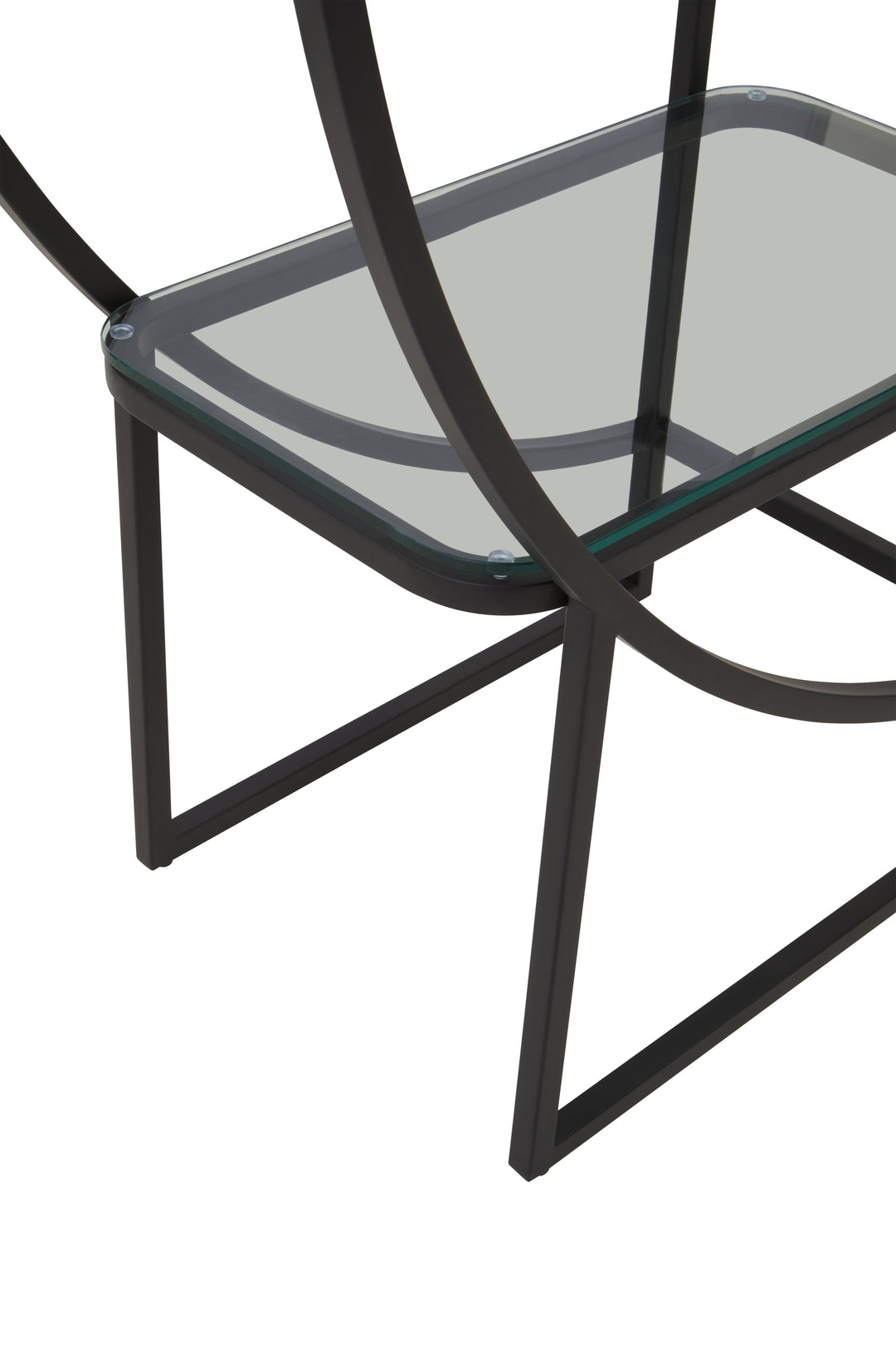 Vogue Left Half Moon Shelf Unit in Black Finish
