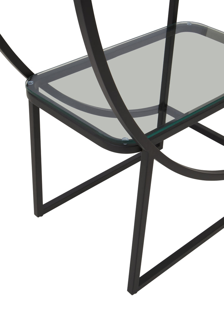 Vogue Left Half Moon Shelf Unit in Black Finish
