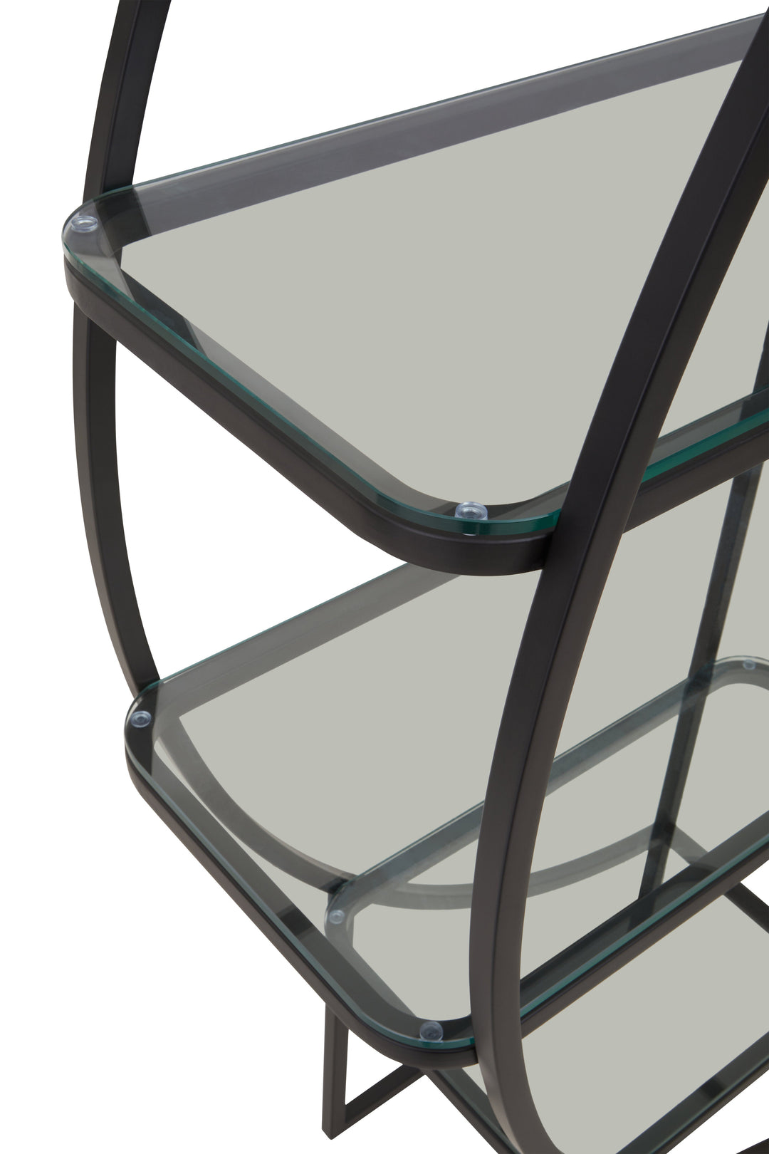 Vogue Left Half Moon Shelf Unit in Black Finish