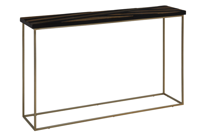 Aris Console Table in Black and Gold Finish