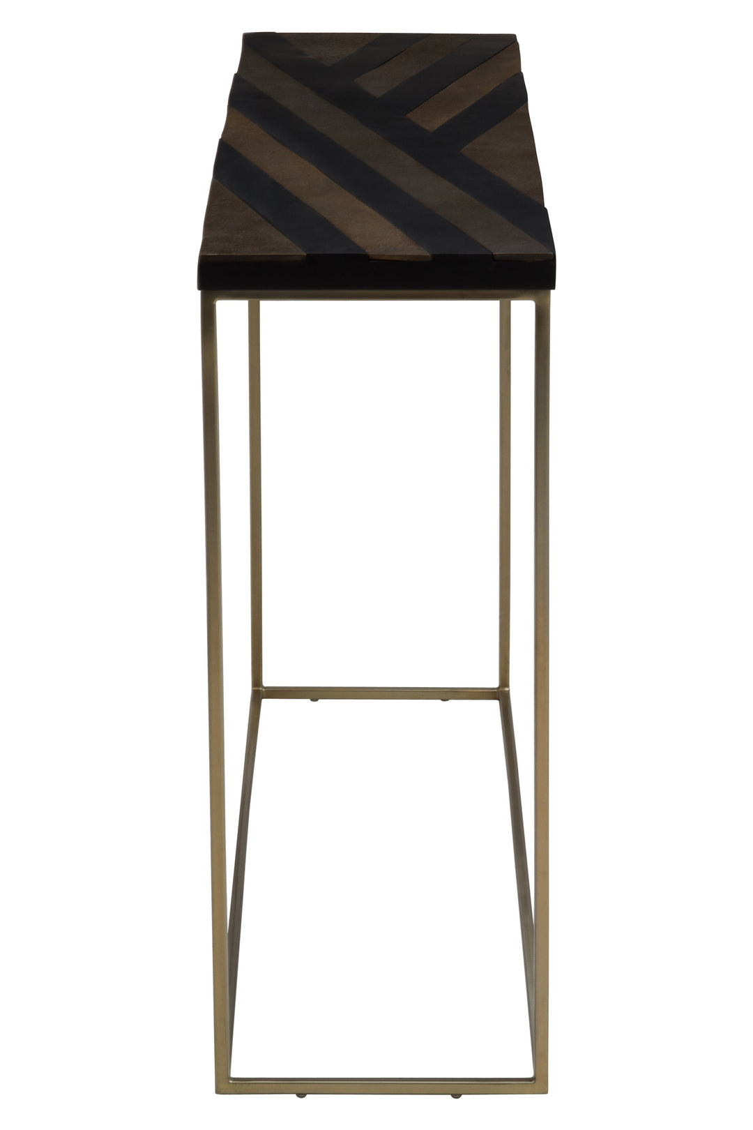 Aris Console Table in Black and Gold Finish