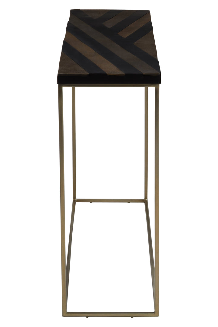Aris Console Table in Black and Gold Finish