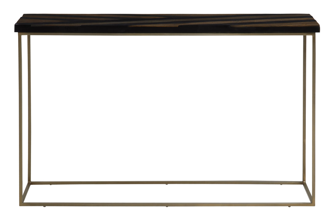 Aris Console Table in Black and Gold Finish