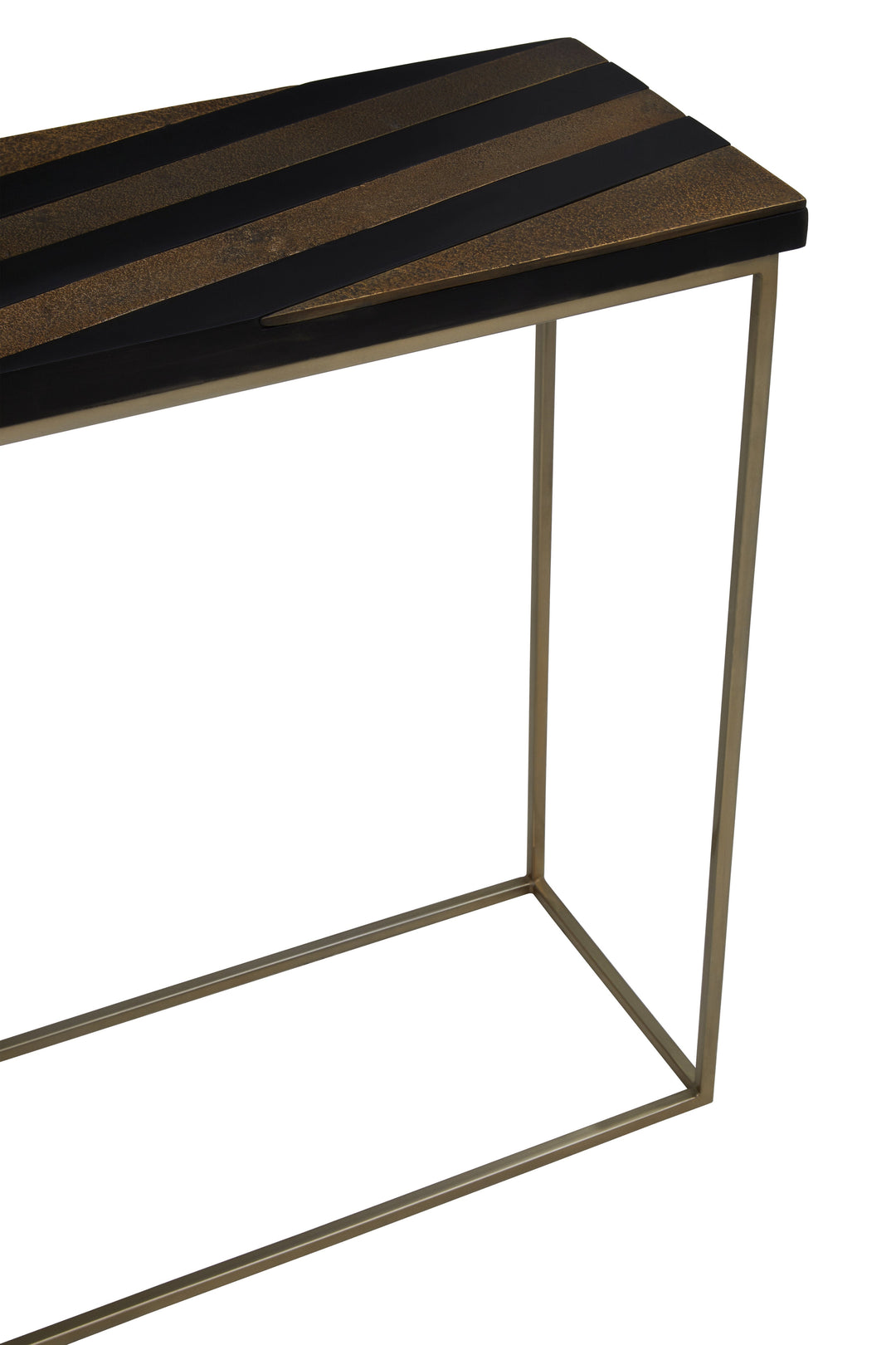 Aris Console Table in Black and Gold Finish