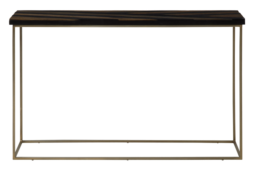 Aris Console Table in Black and Gold Finish