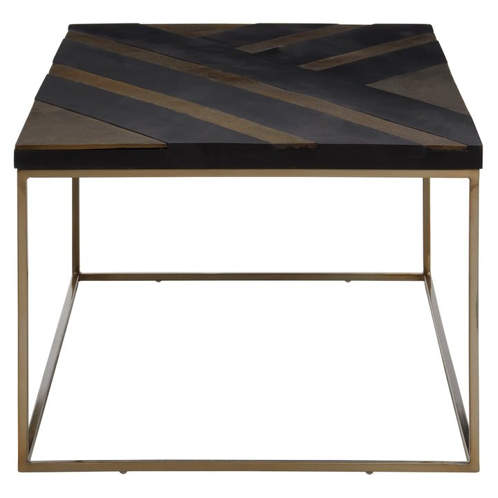 Aris Coffee Table with Black Base and Gold Finish