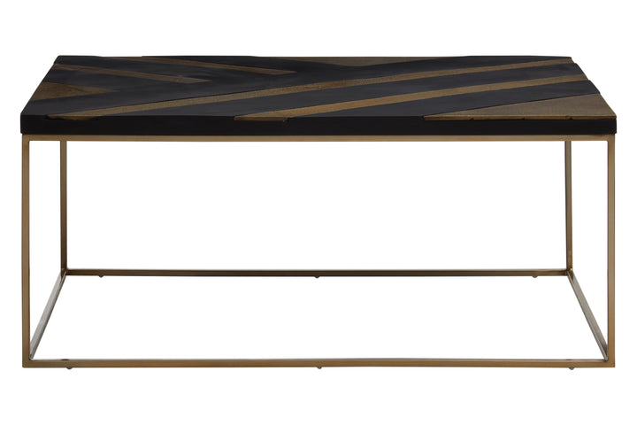 Aris Coffee Table with Black Base and Gold Finish