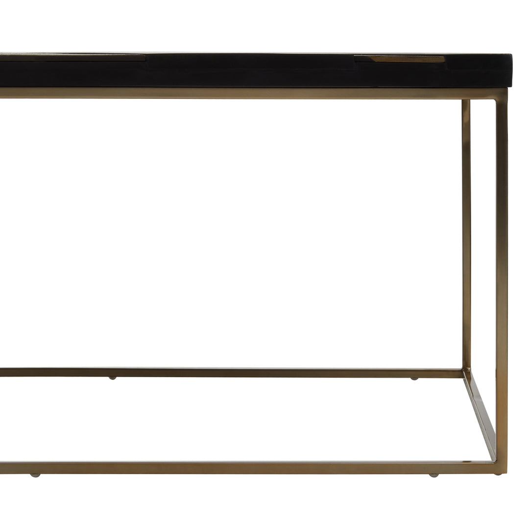 Aris Coffee Table with Black Base and Gold Finish