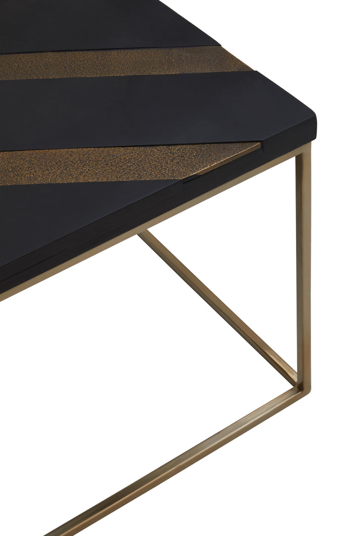 Aris Coffee Table with Black Base and Gold Finish