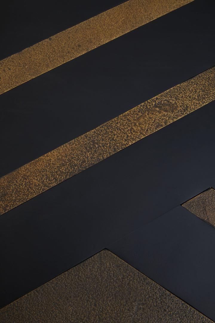Aris Coffee Table with Black Base and Gold Finish