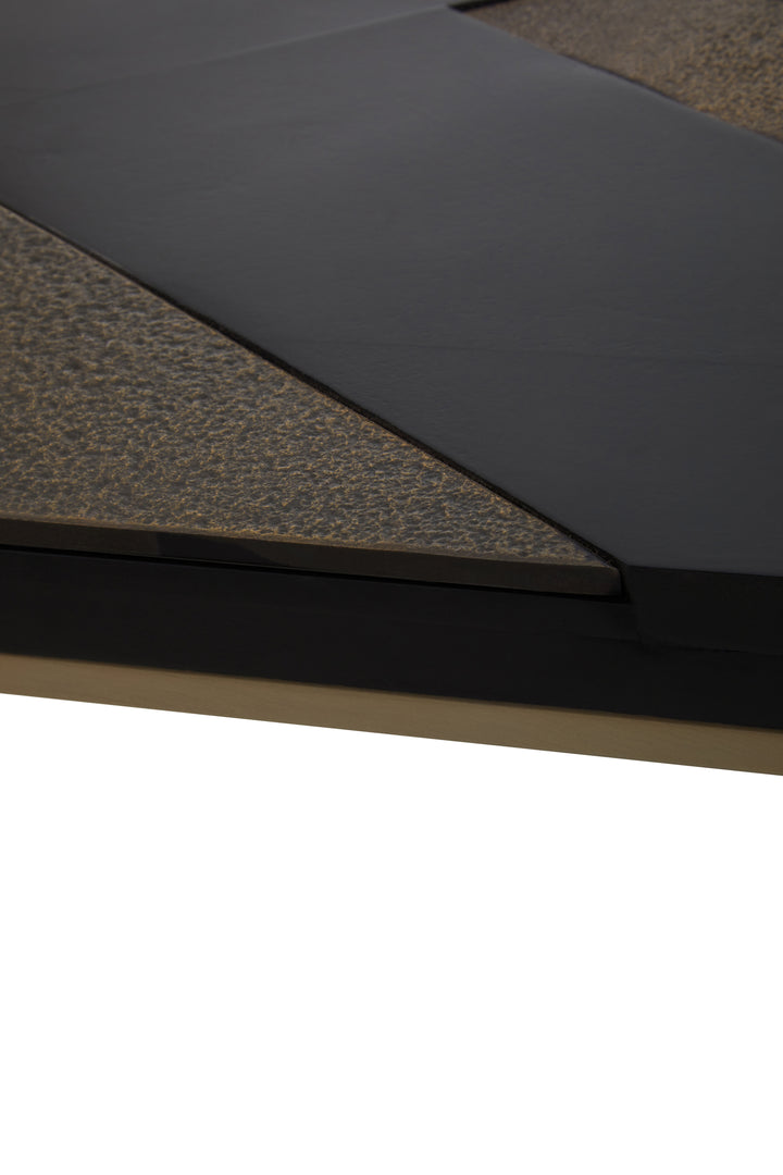Aris Coffee Table with Black Base and Gold Finish